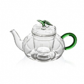 GTP0301 Pumpkin glass teapot with tea leaf lid 700ml